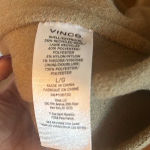 Vince Camel Color 1-button unlined wool coat. - Picture 6 of 6